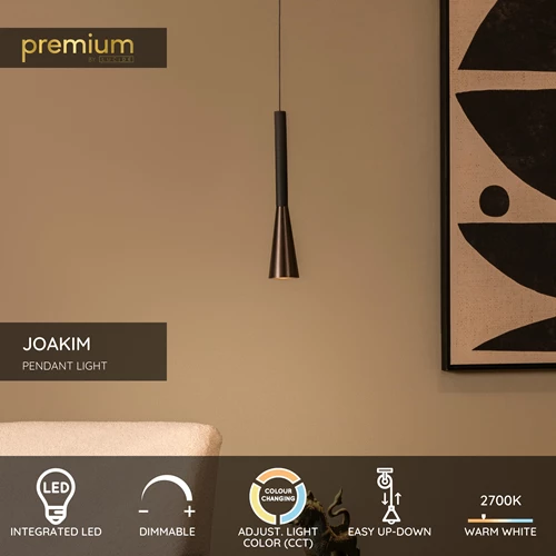 Lucide JOAKIM - Pendant light - Ø 7,7 cm - LED Dim. - CCT - 1x7W 2700K/4000K - Coffee | Premium - USP